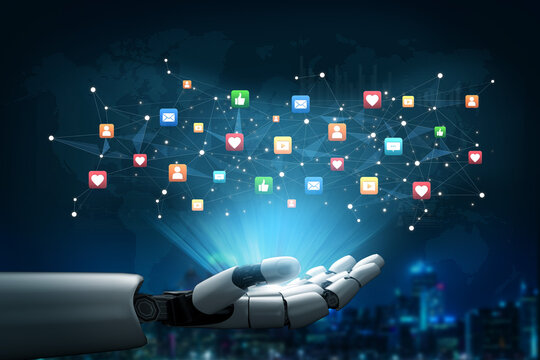 AI enhances social media engagement using intelligent icons, influencer tracking tools, and smart communication platforms for modern digital interaction. Artificial intelligence spline