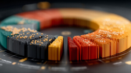 Data visualization demonstrates trends and patterns in vibrant colors during an analytical presentation session