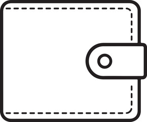 Flat Wallet Outline Logo On White Background For Financial Apps