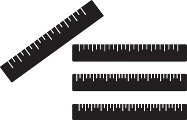 Black silhouette of rulers isolated on white background silhouette
