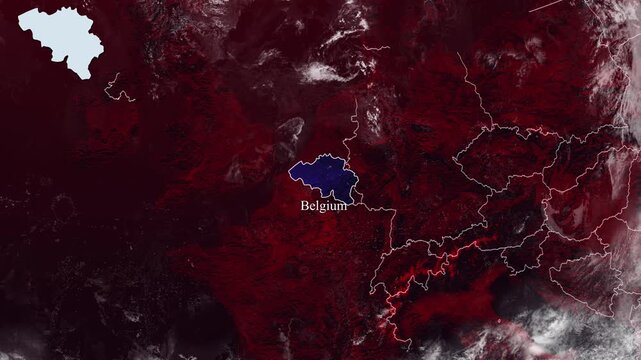 BELGIUM MAP 2D 4K