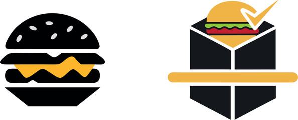 Burger logo symbol vector Art, Icons, and Graphics for Designers