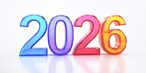 2026 colorful glass numbers