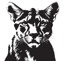 Bold lines, fierce gaze — the essence of wild power captured in vector.