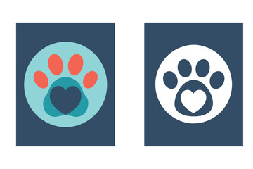 Paw heart icon