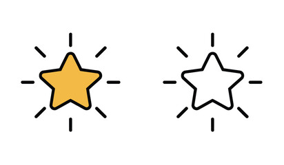 Obraz premium Star Icons Symbolizing Achievement Ranking and Success Yellow and Outline Styles