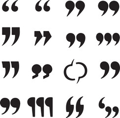 Diverse Array of Quotation Mark Variations A Collection of Stylized Typography Symbols and Punctuation Marks for Creative Writing and Design