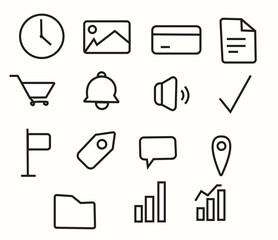 "Minimalist Line Icons for Web and App Interface Design.