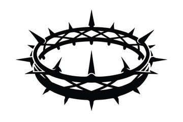 Sharp Silhouette of the Crown of Thorns, Symbolic Religious Art Depiction