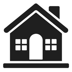 Home icon vector illustration on a white background, symbolizing residential building and real estate design