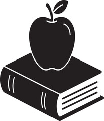 Symbolic Depiction of Education An Apple Resting atop a Closed Book A Classic Image of Knowledge