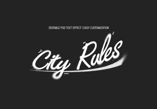 White Graffiti Scritp Font Elegant Urban Cursive Text Effect