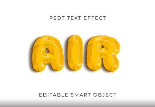 Yellow Chrome Balloon Font Plump 3D Glossy Text Effect