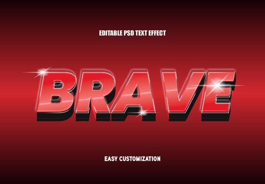 Red And Black 3D Bold Glossy Font Shiny Layered Text Effect