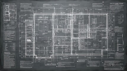 Architectural blueprint revealing precise floor plans, structural measurements, and design specifications for comprehensive building project documentation