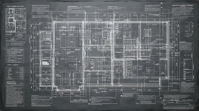 Architectural blueprint revealing precise floor plans, structural measurements, and design specifications for comprehensive building project documentation