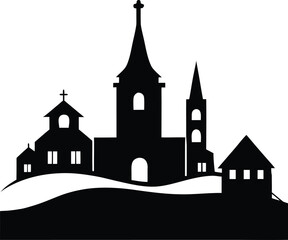 Obraz premium vector illustration of church