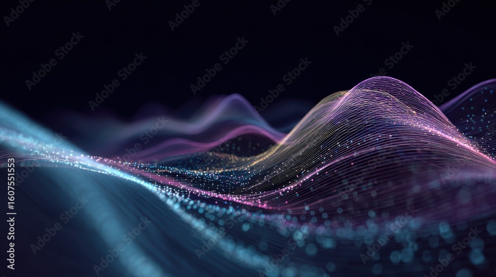 Poster big data flow technology and science vector background, tech abstraction with lines electronics and 