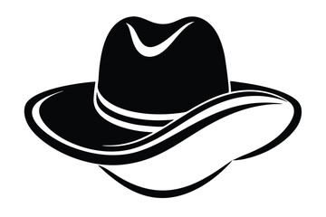 Stylish Black and White Cowboy Hat Vector Illustration for Design Projects and Graphics