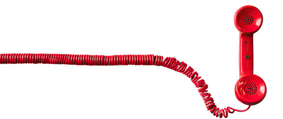 Red corded telephone handset (1)