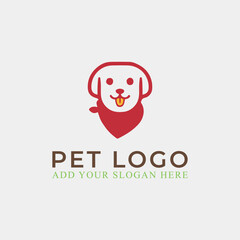pet puppy dog store logo design vector