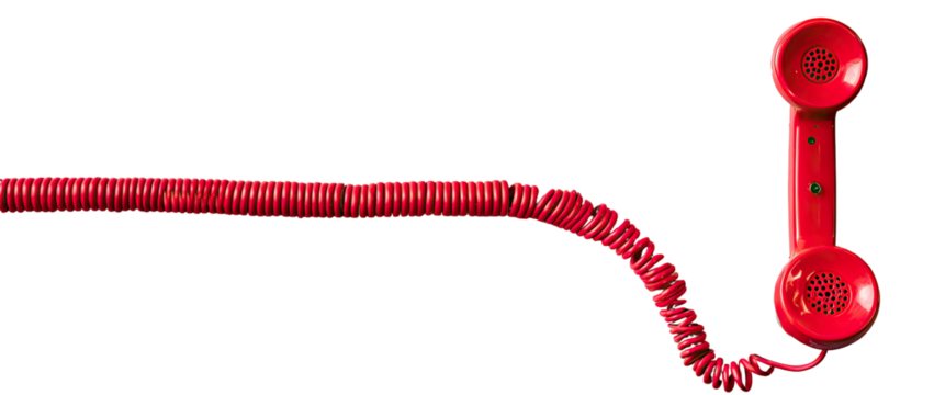 Red corded telephone handset (1)