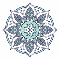 Colorful Floral Mandala Vector – Boho Decorative Symmetrical Art for Spiritual and Interior Design