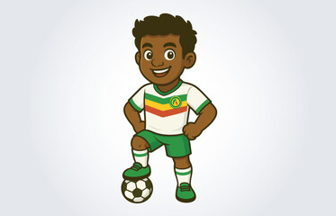 Soccer or Football Player Mascot Cartoon Character Template