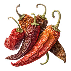 Arrangement of Dried Red Chili Peppers on a Black Background