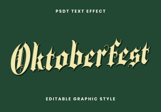 Beige Oktoberfest Medieval Script Font Gothic Festival Text Effect