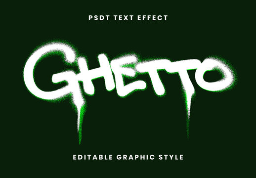 White And Green Graffiti Drip Font Bold Spray Dissolve Text Effect