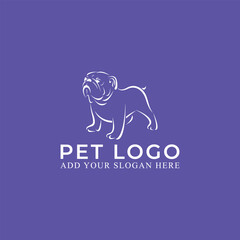 pet puppy dog store logo design vector