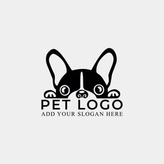 pet puppy dog store logo design vector