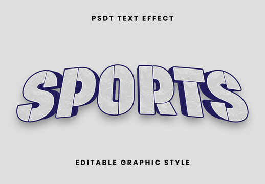 White And Blue Bold Sports Team Font 3D Dynamic Text Effect