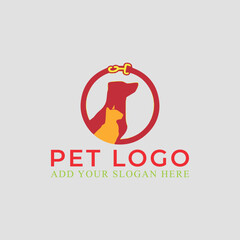 pet puppy dog store logo design vector