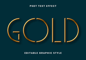 Golden Minimal 3D Font Modern Sleek Text Effect