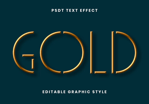 Golden Minimal 3D Font Modern Sleek Text Effect