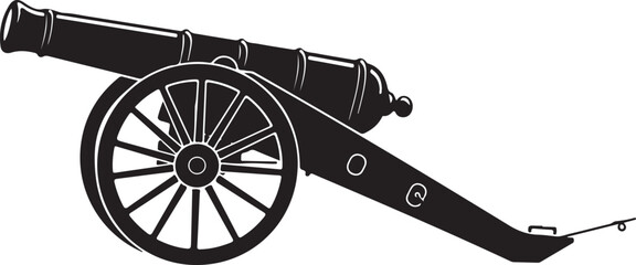 Fototapeta premium Antique Cannon Silhouette A Symbol of Historical Warfare and Naval Power Embodying Military Strategy and Historical Significance