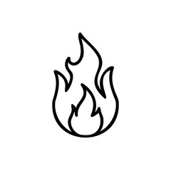 Outline a stylized flame against a fire icon