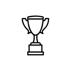 Outline a trophy cup on a award winner