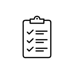 Outline checklist clipboard with three checkmarks lines task © Mamatarani