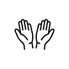 Outline two open hands with fingers spread on gesture symbol