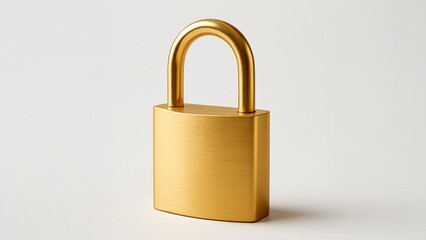 Fototapeta premium Golden Lock in the Studio - Security and Protection Concept