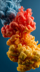 gradient blending electric coral, robins egg blue, lemon chiffon, and cloud gray creates a vibrant yet calming background symbolizing energy, freshness, brightness, and subtle neutrality with smooth t