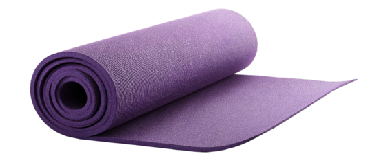 Rolled-up lavender exercise mat (1)