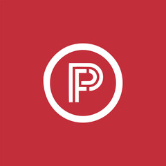 letters pf and fp logo design vector