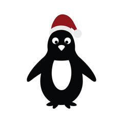 penguin with christmas hat