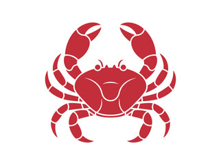 Simple Black and Red Crab Icons Set for Seafood Restaurant Menu Design. Collection of Simple Crab Silhouettes in Black and Red Colors. crab, crabs, silhouette, silhouettes, black, red, icon, icons.
