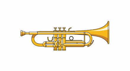 Obraz premium Golden Brass Trumpet Illustration for Festive Cultural Events, Mexican Celebrations, and Music.