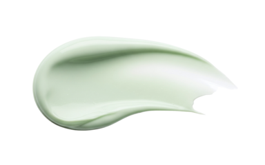 Light green calming cream swatch isolated